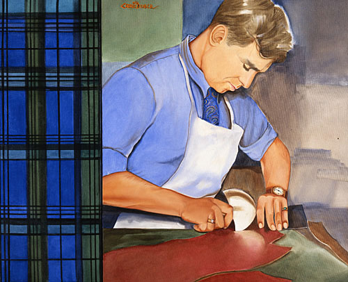 MY FATHER AT WORK IN HIS PAISLEY TIE by Cherie Bender
